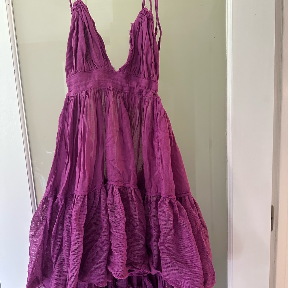Free People Rich Purple Textured Dress